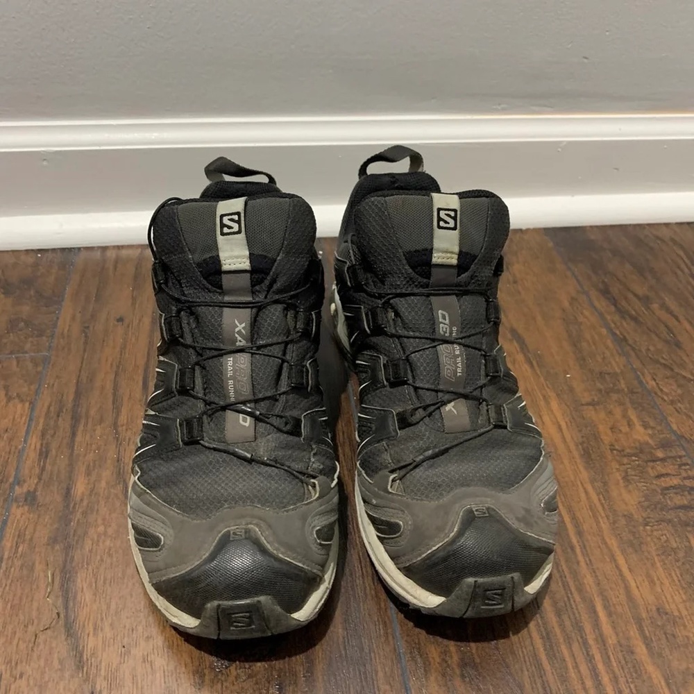 Salomon hiking trail shoes size 8 men Gtx speedlace boot sneaker black silver